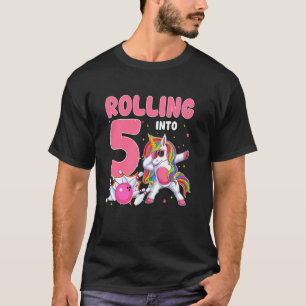 Camiseta Cumpliendo 5 años Cumpleaños de Unicornio Bolos 5 