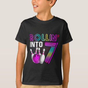 Camiseta Cumpliendo 7 Años Fiesta Cumpleaños Bolos 7º Cumpl