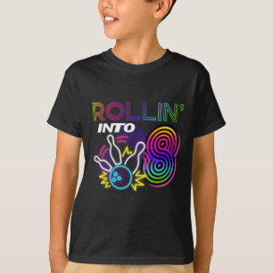 Camiseta Cumpliendo 8 Años Fiesta de Cumpleaños de Bolos 8º