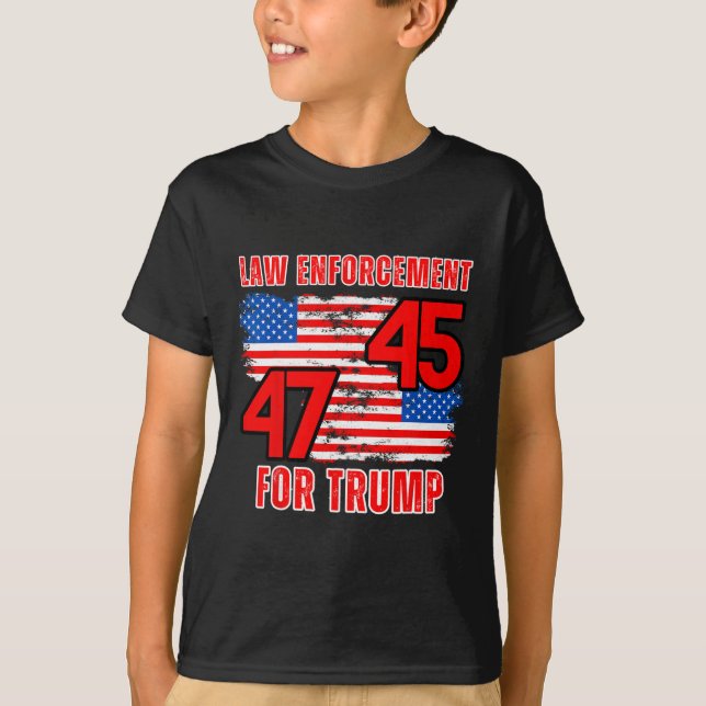 Camiseta Cumplimiento De La Ley Para Trump 45 47 (Anverso)
