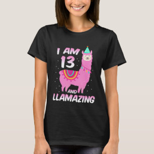Camiseta Cumplo 13 Años Y Llamazing Llama Cumpleaños 13