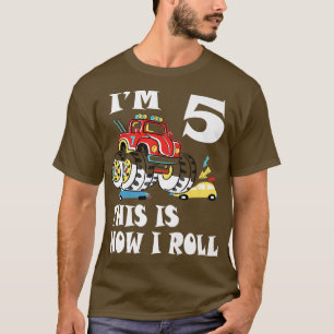 Camiseta Cumplo 5 años Así Rueda Mi Camión Monstruo Cumplea