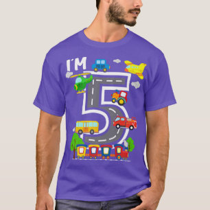Camiseta Cumplo 5 Boy 5 Cumpleaños Vagón de tren Camión de 