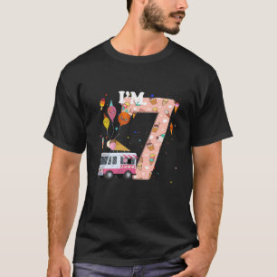 Camiseta Cumplo 7 Años Para Niños Chicas Hielo Cream Truck