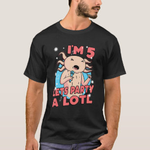 Camiseta Cumplo cinco años, ¡Vamos a festejar mucho! Ajolot