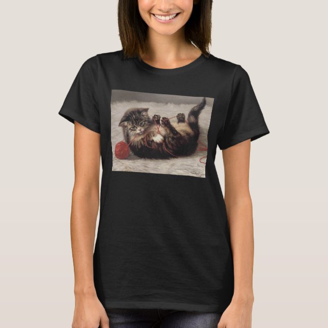 Camiseta Cuna de gato, bola de yarn de gato (Anverso)