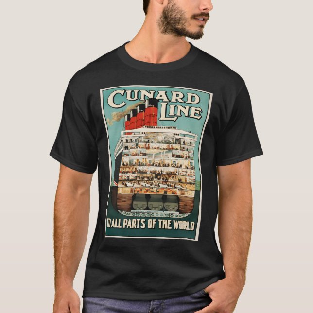 Camiseta Cunard Line Vintage Travel (Anverso)