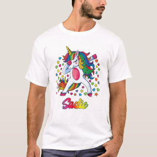 Camiseta Cunicornio de Sadie Dabbing Arcoíris Nombre Person
