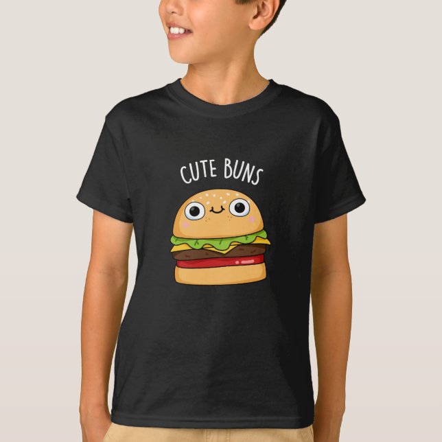 Camiseta Cunte Buns Funny Burger Pun Dark BG (Anverso)