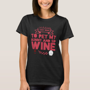 Camiseta Cunte de vino lindo conejito divertido animal aman