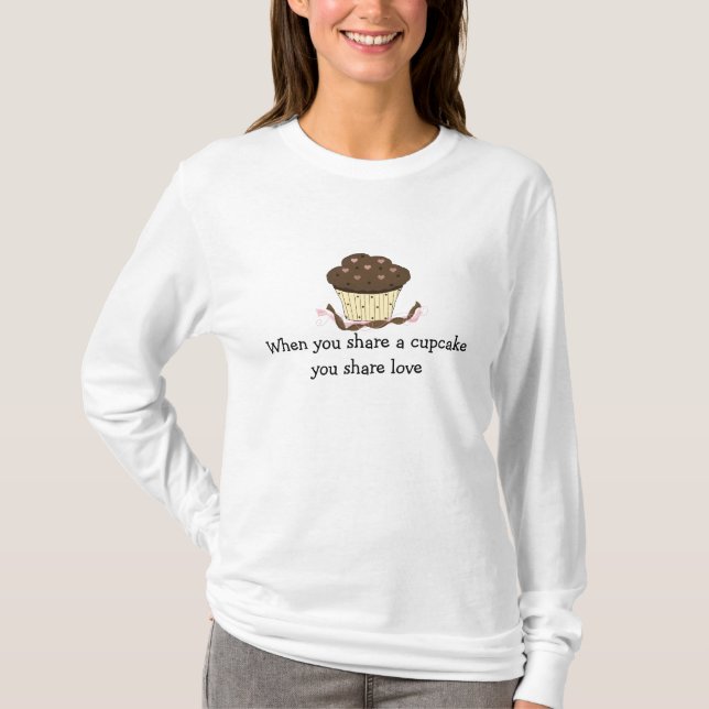 Camiseta Cupcake De Chocolate Con Mensaje (Anverso)