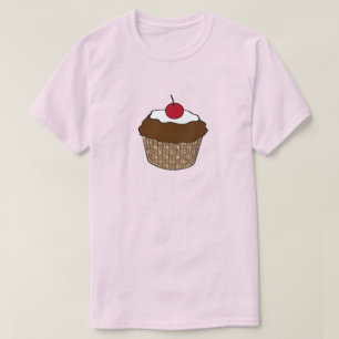 Camiseta Cupcake de chocolate con una cereza