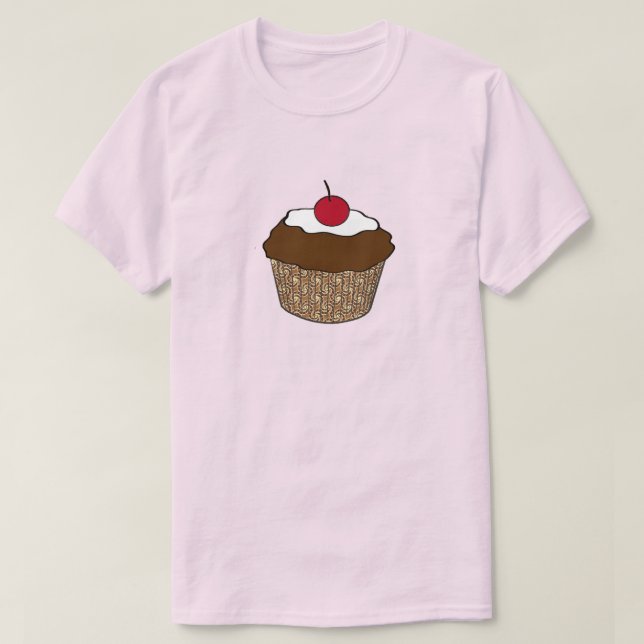 Camiseta Cupcake de chocolate con una cereza (Diseño del anverso)