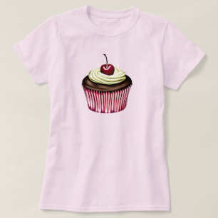 Camiseta Cupcake de chocolate con una cereza encima