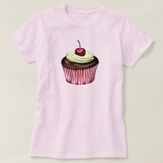 Camiseta Cupcake de chocolate con una cereza encima