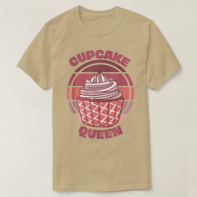 Camiseta Cupcake Queen Funny Girl Baking Quote Saying Retro (Diseño del anverso)