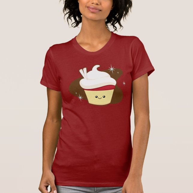 Camiseta Cupcake. rojo del terciopelo (Anverso)