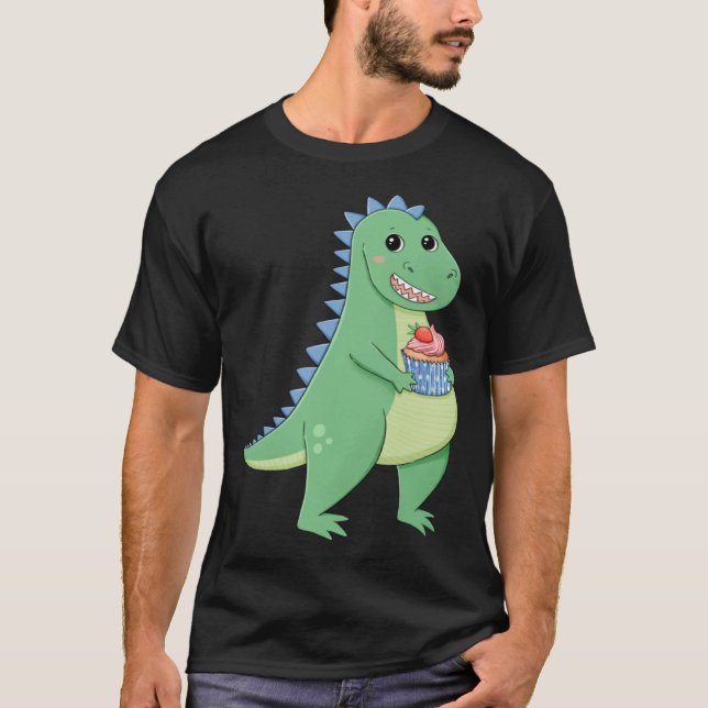 Camiseta Cupcake T-Rex Dinosaur Baker Pastry Chef Dino Love (Anverso)