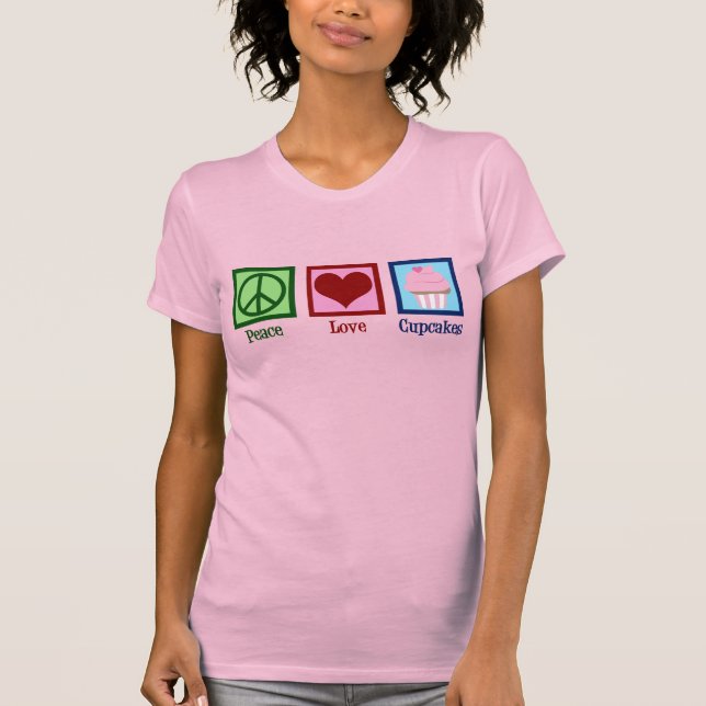 Camiseta Cupcakes Cupcake de amor por la paz (Anverso)