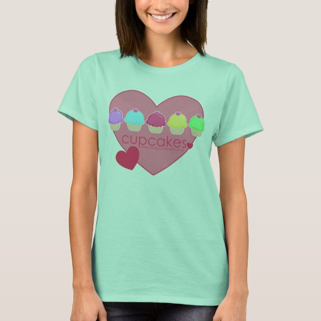 Camiseta cupcakes heart v.01 (Anverso)