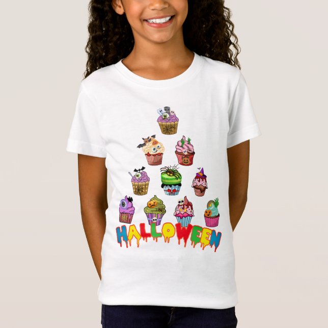 Camiseta Cupcakes zombies extremadamente dulces en Hallowee (Anverso)