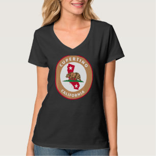 Camiseta Cupertino California Ca Flag And Bear Badge Souven