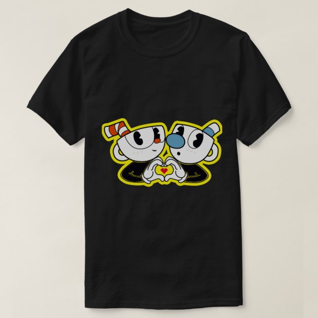 Camiseta Cuphead y Mugman Premium (Diseño del anverso)