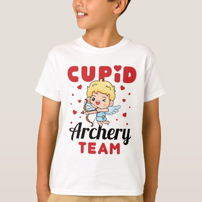 Camiseta Cupid Archery Team Cute El día de San Valentín (Anverso)