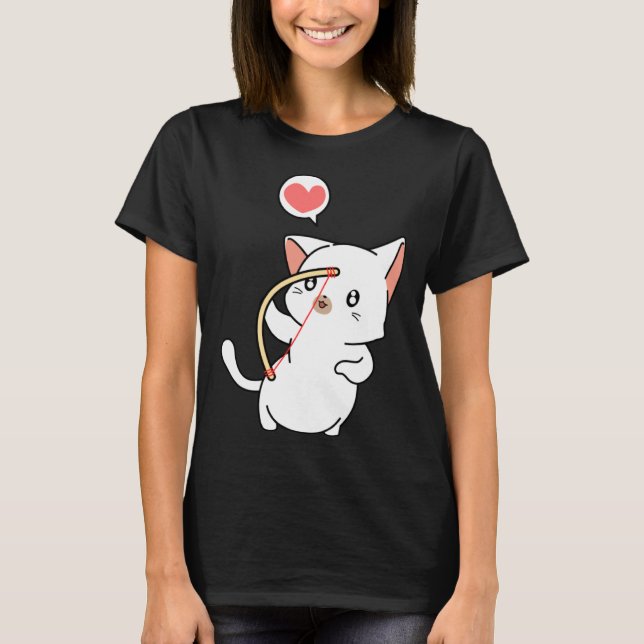 Camiseta Cupid Cat  Matching Couple Valentines Day Kitten (Anverso)