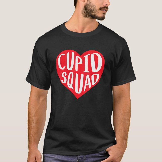 Camiseta Cupid Squad Heart Funny Best friend Group Valentin (Anverso)