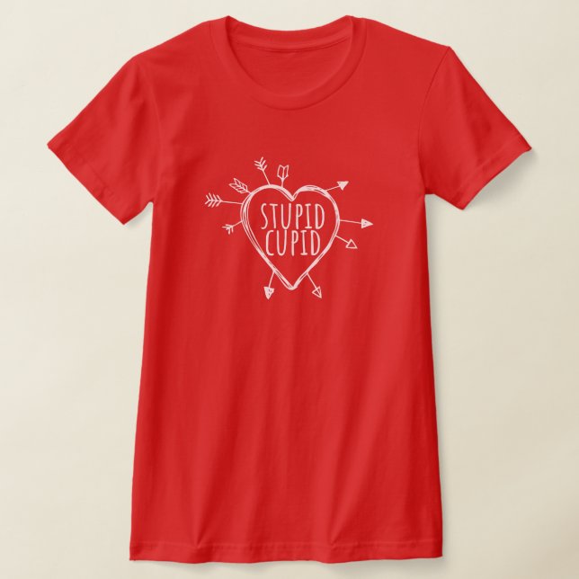 Camiseta Cupidito Estúpido Corazón Con Flechas Sarcasmo Div (Distribución)