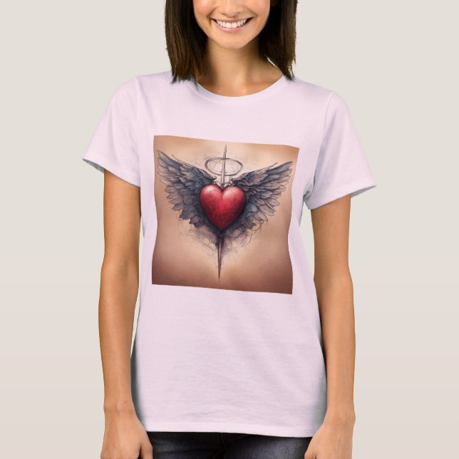 Camiseta Cupido De Corazón Clásica Inspirada En El (Anverso)