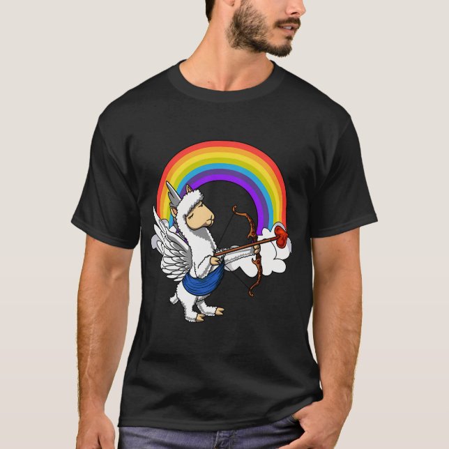 Camiseta Cúpido de Llama Adorable (Anverso)