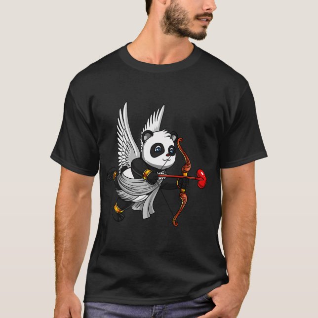 Camiseta Cúpido de oso panda lindo (Anverso)