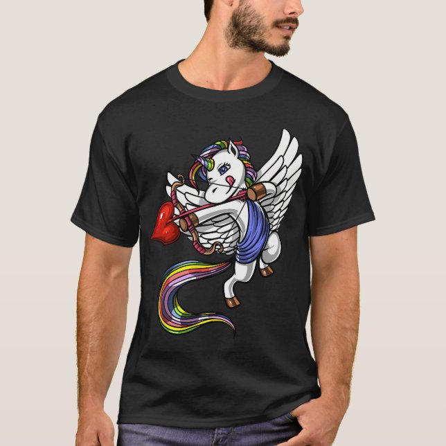 Camiseta Cúpido de Unicornio Lindo (Anverso)