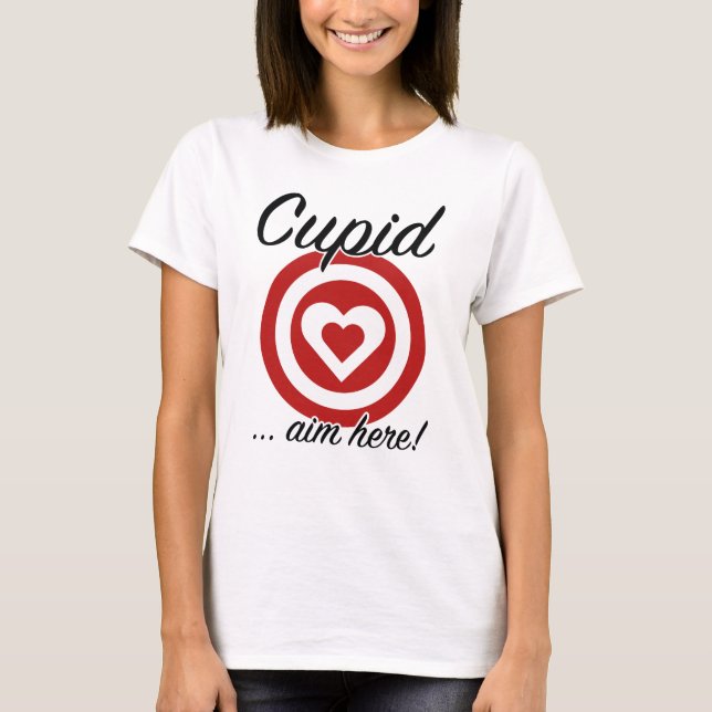 Camiseta Cupido Objetivo Aquí (Anverso)