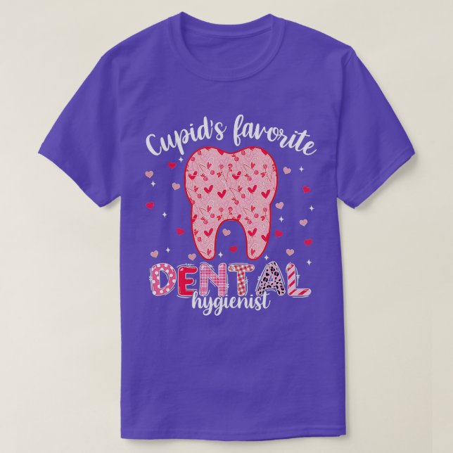 Camiseta Cupidos dentales favoritos Higienista dental Feliz (Diseño del anverso)