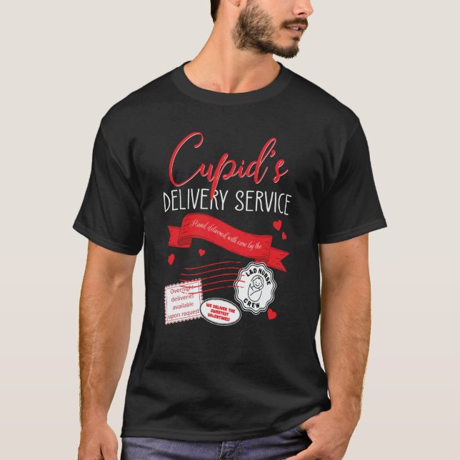 Camiseta Cupid's Delivery Service L&D Nurse Valentines Day  (Anverso)