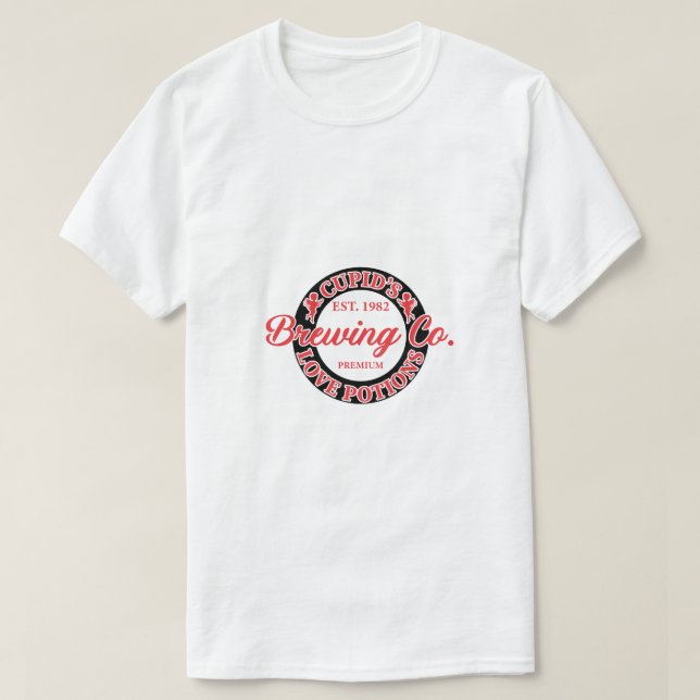 Camiseta Cupids Est. 1982 Brewing Co. Premium Love Potions (Diseño del anverso)
