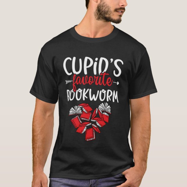 Camiseta Cupid's Favorite Bookworm  Valentine's Day Book Re (Anverso)