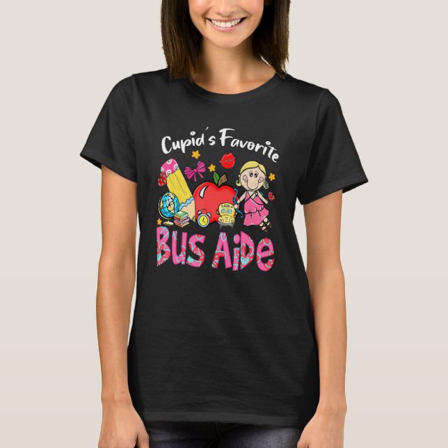 Camiseta Cupid's Favorite Bus Aide Apple Cute Cupid Valenti (Anverso)