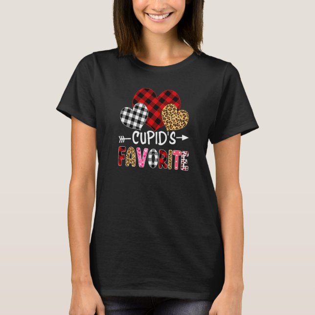 Camiseta Cupid's Favorite Funny Valentines Day Hearts Buffa (Anverso)