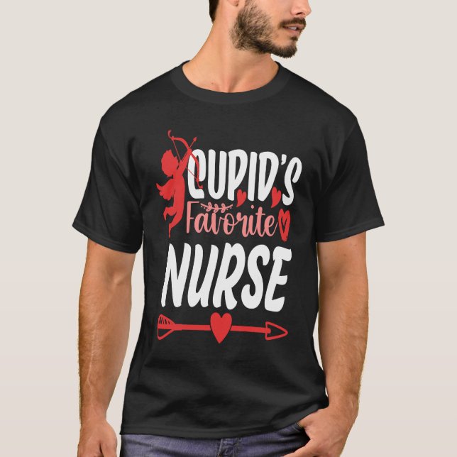 Camiseta Cupid's Favorite Nurse Valentine Day Nursing Medic (Anverso)