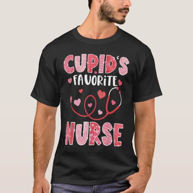 Camiseta Cupid's Favorite Nurse Valentine's Day (Anverso)