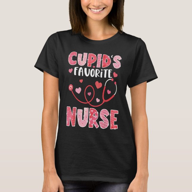 Camiseta Cupid's Favorite Nurse Valentine's Day (Anverso)