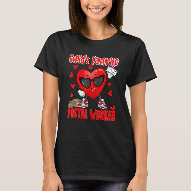 Camiseta Cupid's Favorite Postal Worker Dabbing Heart Posta (Anverso)