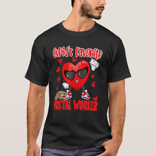 Camiseta Cupid's Favorite Postal Worker Dabbing Heart Posta (Anverso)