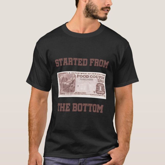 Camiseta Cupón de sello de comida de fondo (Anverso)