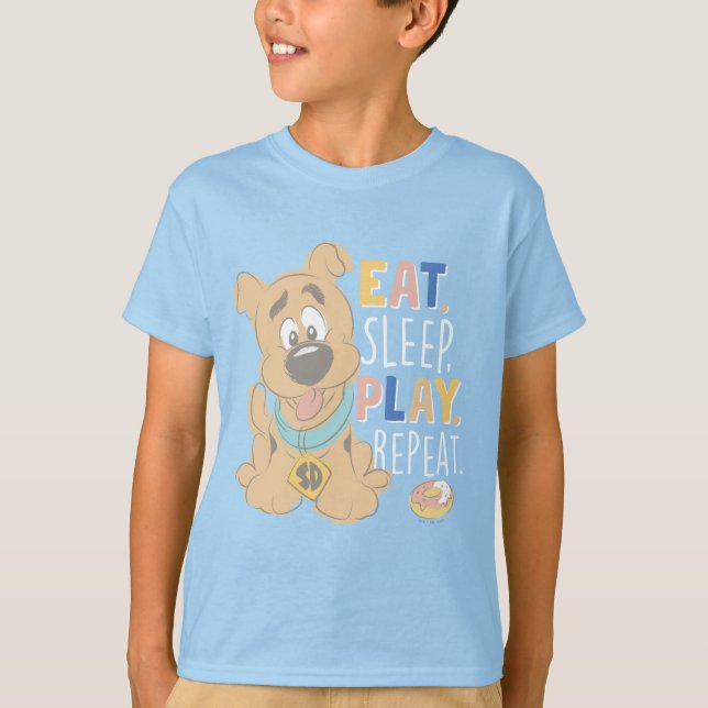 Camiseta Cuppy Scooby-Doo "Come, duerme, juega, repite" (Anverso)