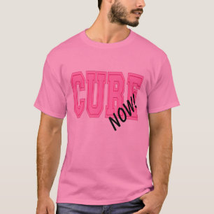 Camiseta ¡Cura Ahora! Conciencia del Cáncer de Mama
